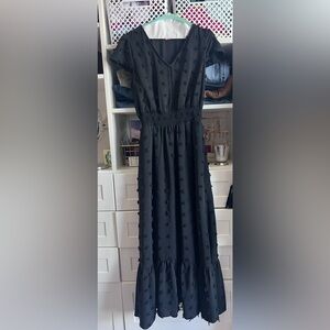 Daniel Rainn Black Textured Maxi Dress